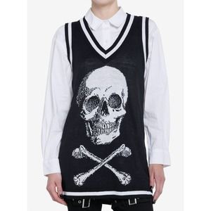 Cosmic Aura Women’s Skull Black Sweater Small‎